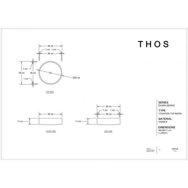 dimensions of circle shape counter top washbasin made from bhaswara white indian marble